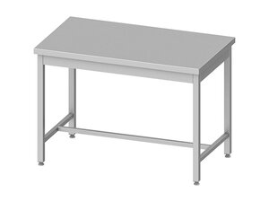 Edelstahl Arbeitstisch BASIC mit zentraler Verstrebung, BTH 600 x 600 x 850 mm
