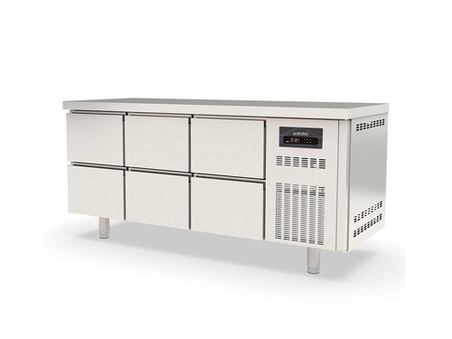 vaiotec TOPLINE 700 Kühltisch, 6 Schubladen für GN 1/1, 403 Liter, mit Umluftkühlung, BTH 1795 x 700 x 850 mm