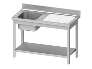 Edelstahl Spltisch BASIC mit 1 Becken links und...