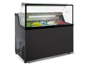 Speiseeis-Verkaufsvitrine Mirabello 9, fr 9x 5 Liter, Inhalt 429 Liter, mit Reservefach, BTH 1655 x 677 x 1190 mm