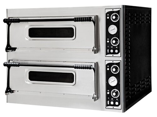 Prismafood Pizzaofen Profi66, 2 Backkammern, Schamottboden, 12 Pizzen �32 cm, 14,4 kW, BTH 975 x 1224 x 745 mm