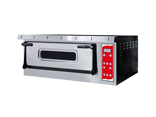 Prismafood Pizzaofen Special4 Digital, 1 Backkammer, Schamottboden, 4 Pizzen �35 cm, 6,0 kW, BTH 1000 x 960 x 415 mm