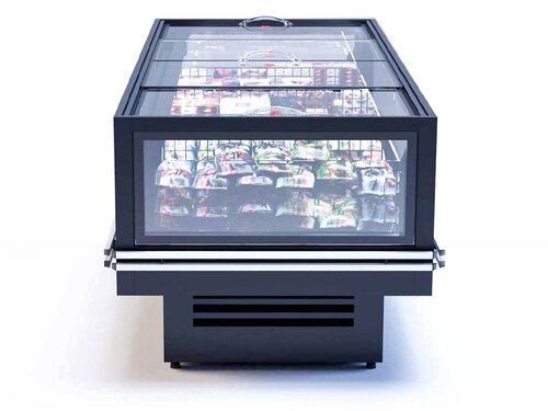 Gefriergondel Icecraft 1.6, Inhalt 309 Liter, 1,2 m², mit Glasschiebedeckel, BTH 1600 x 1050 x 920 mm