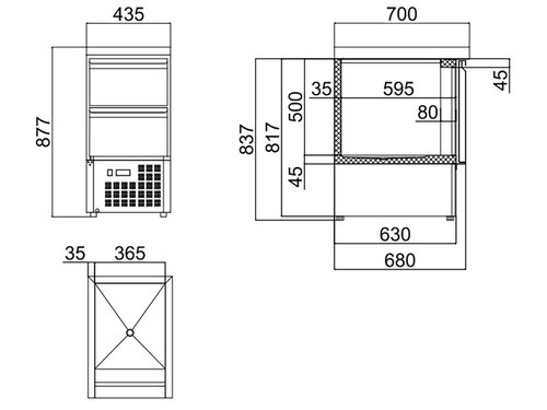 Kühltisch BASIC Mini, mit 2 Schubladen für GN 1/1, Inhalt...