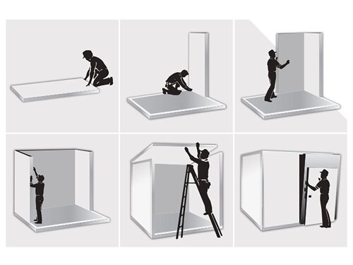 Tiefk�hlzelle, 120er Wandst�rke, 2200er H�he, 1800 x 3000 x 2200 mm