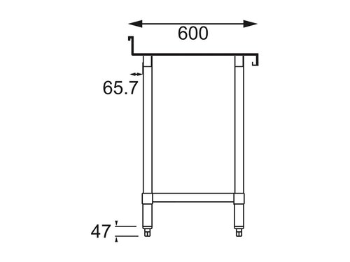 Edelstahl Arbeitstisch mit Aufkantung und Grundboden, Selbstmontage, BTH 1800 x 600 x 850 mm