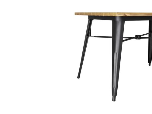 Outdoor Tisch, mit aluminium Tischplatte in Holzoptik, 1200 x 763 mm, 50mm Loch fr Sonnenschirm