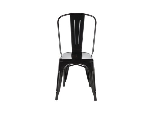 4er - Set Stahl Bistrostühle, Farbe Schwarz, stapelbar, Sitzhöhe 44 cm