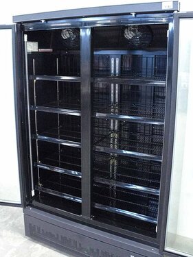 Saro Tiefkühlschrank m. 2 Glastüren GTK 930, schwarz, LED...