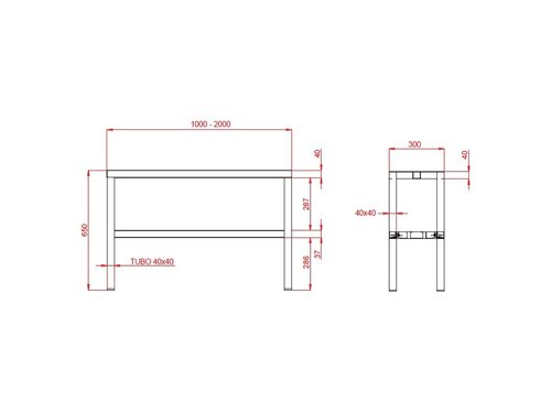 vaiotec TOPLINE 300 Aufsatzbord, 2 Etagen, BTH 1000 x 300 x 650 mm