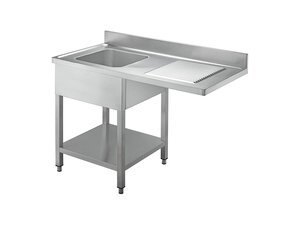 vaiotec TOPLINE 700 Sp�lzentrum, 1 Becken links, Grundboden, BTH 1400 x 700 x 850 mm