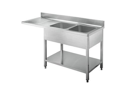 vaiotec TOPLINE 700 Sp�lzentrum, 2 Becken rechts, Grundboden, BTH 1800 x 700 x 850 mm