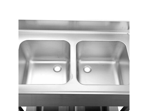 vaiotec TOPLINE 700 Sp�lzentrum, 2 Becken rechts, Grundboden, BTH 1800 x 700 x 850 mm