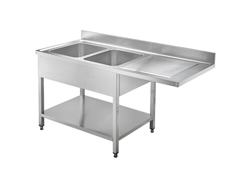 vaiotec TOPLINE 700 Sp�lzentrum, 2 Becken links, Grundboden, BTH 2000 x 700 x 850 mm