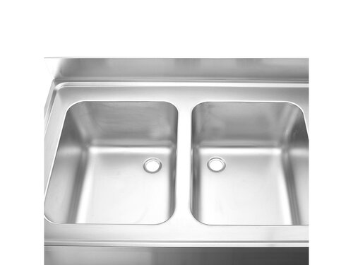 vaiotec TOPLINE 700 Sp�lzentrum, 2 Becken links, Grundboden, BTH 2000 x 700 x 850 mm