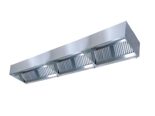 Kasten-Wandhaube LED Beleuchtung, Filter, Edelstahl, BTH 6000 x 900 x 450 mm