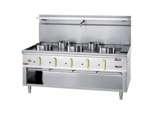 Diamond Wok Line Gas Wokherd, 5 Brenner, 3x � 290 mm + 2x...