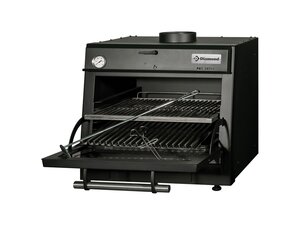 Diamond Holzkohleofen, Schwarz, Edelstahl, Gusseisen, 3...