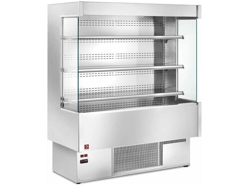 Diamond Expo Self, Wandk�hlregal offen - Edelstahl 3,02 m� mit 4 Ausstellungsebenen und digitaler Anzeige, BTH 1800 x 735 x 1820 x mm
