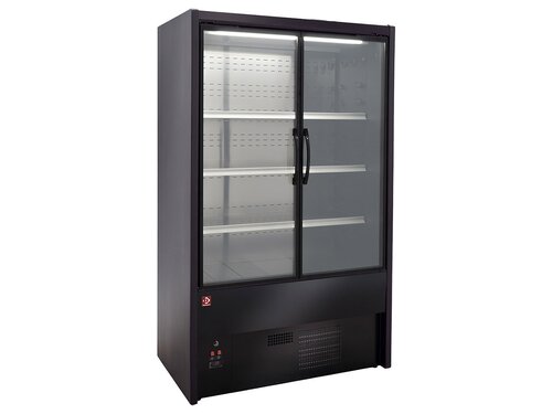 Diamond Dallas Line, Wandk�hlregal, Fl�gelt�ren, Schwarz, 2,85 m� mit LED-Beleuchtung, 3 Ausstellungsb�den, R290, BTH 1800 x 710 x 1995 mm