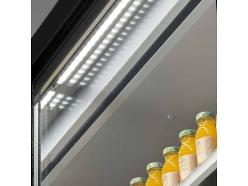 Diamond Dallas Line, Wandk�hlregal, Fl�gelt�ren, Schwarz, 2,85 m� mit LED-Beleuchtung, 3 Ausstellungsb�den, R290, BTH 1800 x 710 x 1995 mm