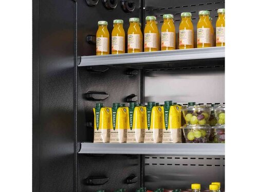 Diamond Dallas Line, Wandk�hlregal, Fl�gelt�ren, Schwarz, 2,85 m� mit LED-Beleuchtung, 3 Ausstellungsb�den, R290, BTH 1800 x 710 x 1995 mm