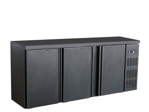 Combisteel Bark�hltisch Standard Line, 3 T�ren, 537 Liter, Schwarz, BTH 2002 x 513 x 860 mm