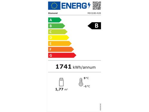 Diamond Modena Line, Wandk�hlregal, Fl�gelt�ren, Schwarz, 1,82 m�, 3 Einlegeb�den, LED-Beleuchtung, BTH 1500 x 570 x 2000 x mm