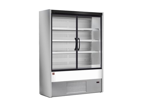 Diamond Modena Line, Wandk�hlregal, Fl�gelt�ren, Grau, 1,82 m�, 3 Einlegeb�den, LED-Beleuchtung, BTH 1500 x 570 x 2000 x mm