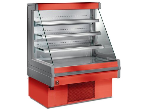 Diamond Mandy Plus, Wandk�hlregal offen - Rot, 1,40 m� mit 3 verstellbaren B�den, digitales Display, BTH 1000 x 750 x 1290 x mm