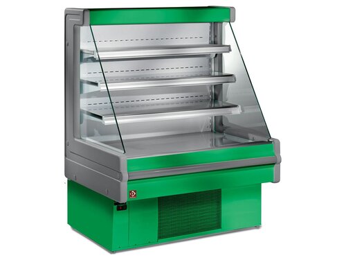 Diamond Mandy Plus, Wandk�hlregal offen - Gr�n, 1,40 m� mit 3 verstellbaren B�den, digitales Display, BTH 1000 x 750 x 1290 x mm