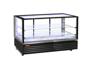 Diamond Warmhaltevitrine, Schwarz, 2 Ebenen,...