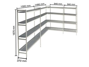 Regalsystem KIT 116 f�r K�hlzellen, 940+940+1480+1300 x...