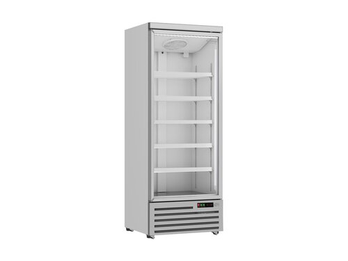 Glast�rk�hlschrank auf Rollen, mit 1 T�r, Inhalt 600 Liter, Wei�, BTH 750 x 710 x 1997 mm