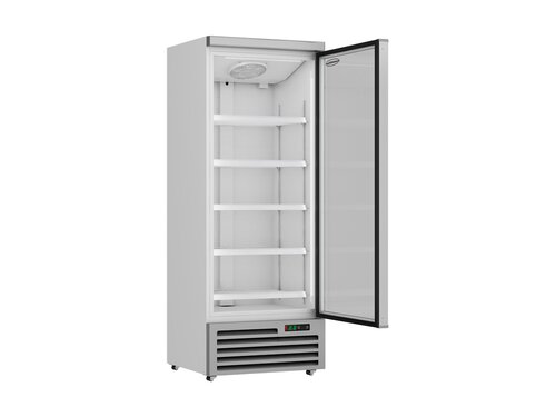 Glast�rk�hlschrank auf Rollen, mit 1 T�r, Inhalt 600 Liter, Wei�, BTH 750 x 710 x 1997 mm