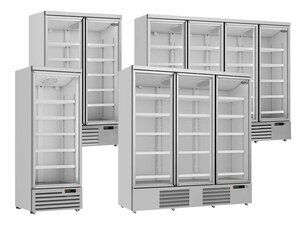 Glast�rk�hlschrank auf Rollen in verschiedene...