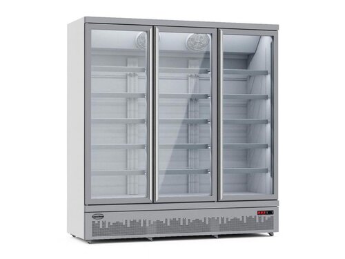 Gefrierschrank auf Rollen, mit 3 Glast�ren, Inhalt 1450 Liter, Wei�, BTH 1880 x 710 x 1997 mm