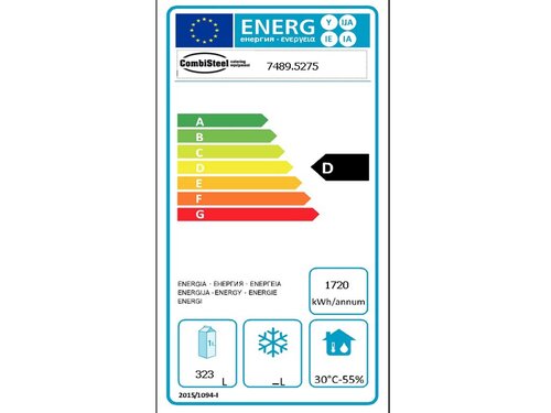 Combisteel Bark�hltisch Pro Line, 3 T�ren, 500 Liter, Schwarz, BTH 1940 x 550 x 950 mm
