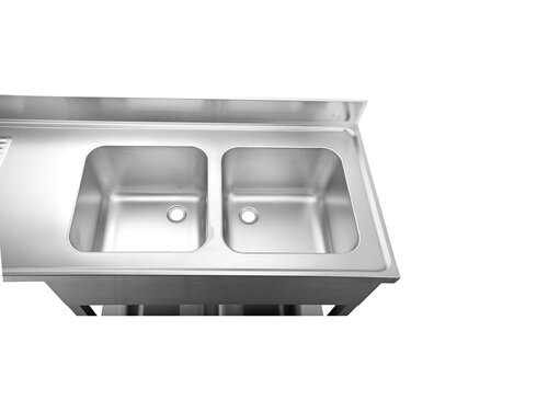 vaiotec EASYLINE 700 Sp�lzentrum 2 Becken rechts, Grundboden, BTH 1600 x 700 x 850 mm