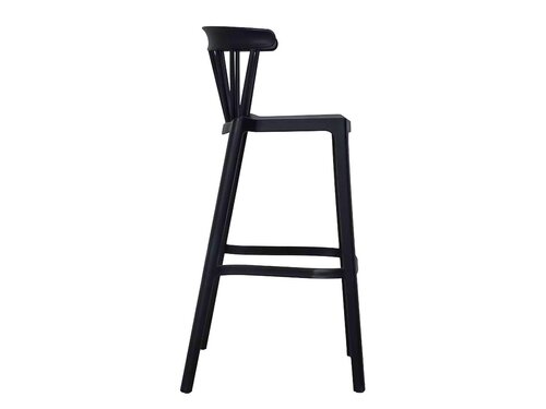 BEST Barhocker Windson Schwarz, indoor & outdoor, BTH 550 x 530 x 1030 mm