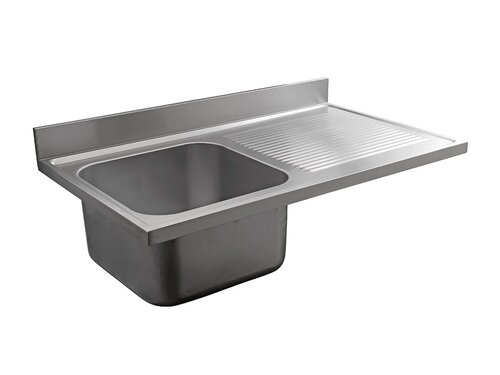 Sp�labdeckung Edelstahl, 1 Becken links, Aufkantung, BTH 1200 x 700 x 250 mm