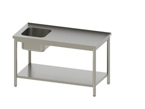 vaiotec TOPLINE 700 Cheftisch, Becken links, Grundboden, BTH 1200 x 700 x 850 mm