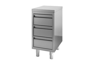 vaiotec TOPLINE 700 Schubladenschrank, 3 Schubladen, ohne Aufkantung, BTH 600 x 700 x 850 mm