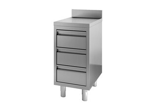 vaiotec TOPLINE 600 Schubladenschrank, 3 Schubladen, mit Aufkantung, BTH 600 x 600 x 850 mm