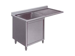 vaiotec TOPLINE 700 Sp�lzentrum, 1 Becken links, Fl�gelt�r, BTH 1400 x 700 x 850 mm