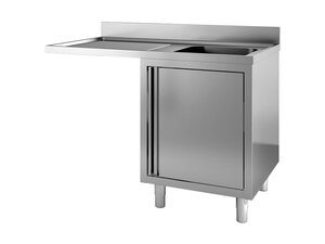 vaiotec TOPLINE 700 Sp�lzentrum, 1 Becken rechts, Fl�gelt�r, BTH 1200 x 700 x 850 mm