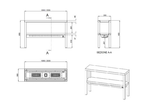 vaiotec TOPLINE 300 W�rmebr�cke, 2 Etagen, 2 Heizelemente, BTH 1600 x 300 x 650 mm