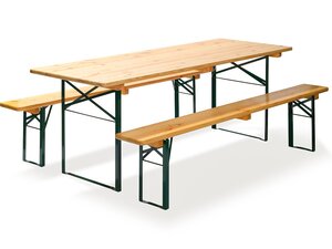 FEROS Bierzeltgarnitur, Set aus 2x Bierbank Tiefe 250 mm...