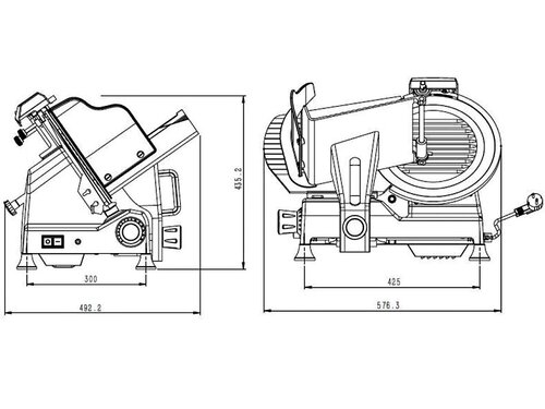vaiotec EASYLINE Aufschnittmaschine 300, Messer  300 mm, Schnittstrke 0,2 - 12 mm, inkl. Schleifstein