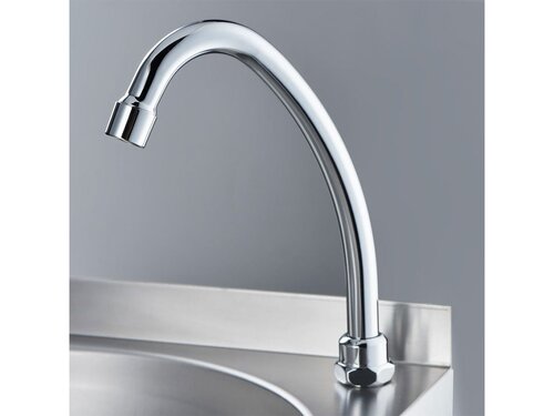 Stalgast Handwaschbecken mit Kniebedienung, inkl. Armatur und Seifenspender, BTH 400 x 400 x 225 mm